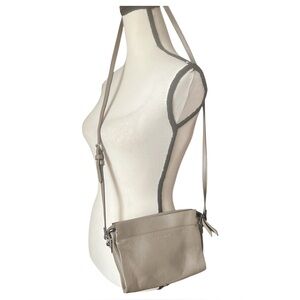 Vince Camuto Gray Pebble Leather Crossbody Handbag
